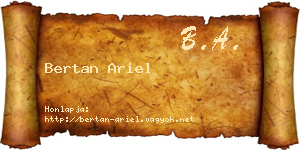 Bertan Ariel névjegykártya